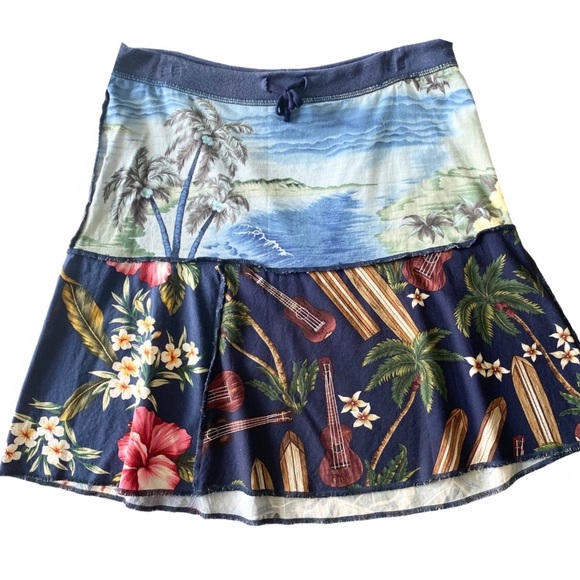Riley Dresses & Skirts - Riley ❃ Hawaiian North Shore Mixed Print Mini Skirt ❃ Floral Surfboard Palm Tree